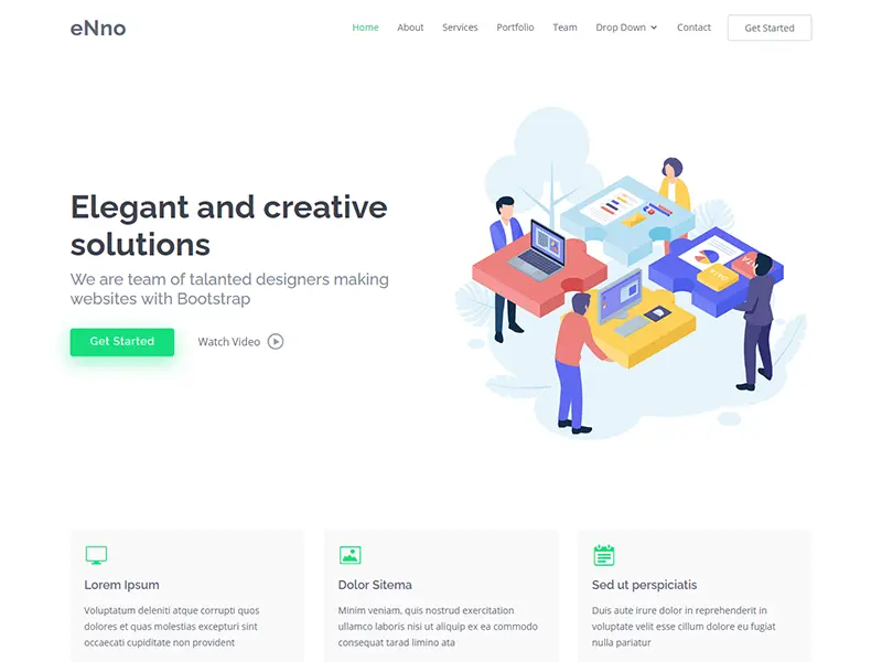 eNno - Simple Bootstrap Landing Page Template