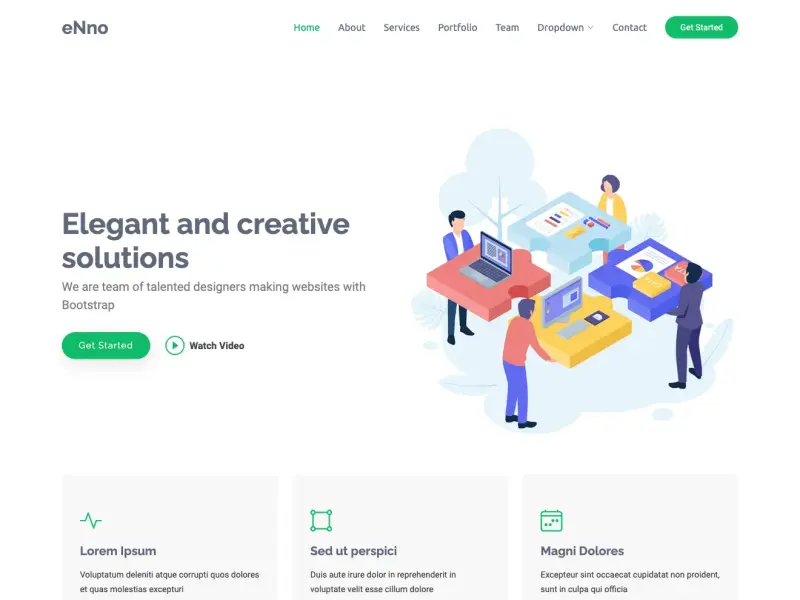 eNno - Simple Bootstrap Landing Page Template