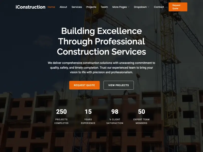 iConstruction – Professional Bootstrap Template for Construction Websites