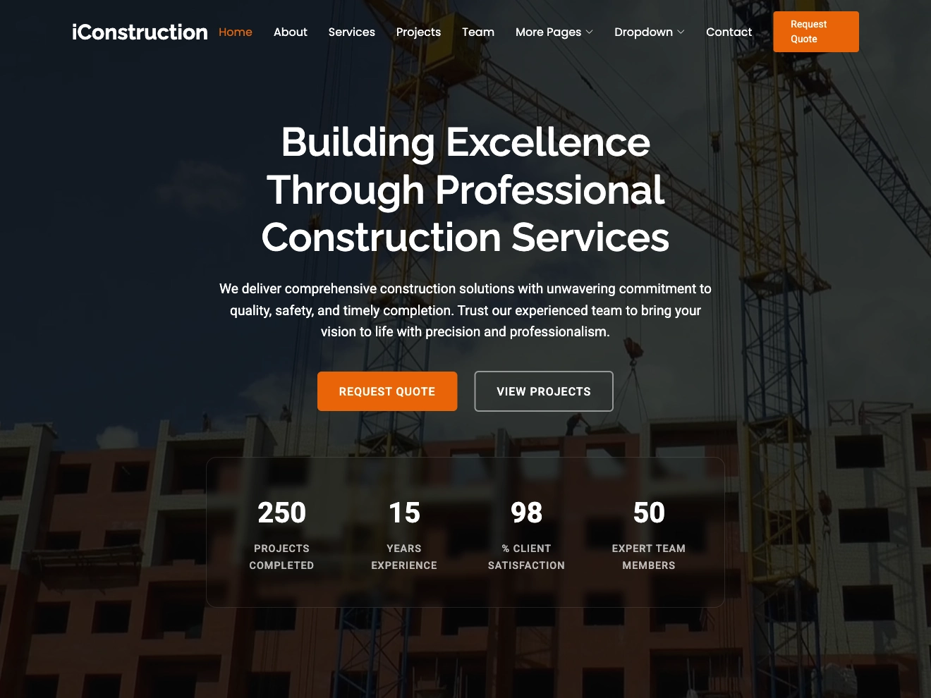 iConstruction – Professional Bootstrap Template for Construction Websites